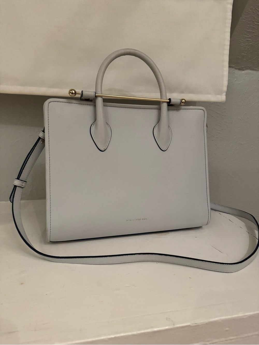 Strathberry midi tote- baby blue